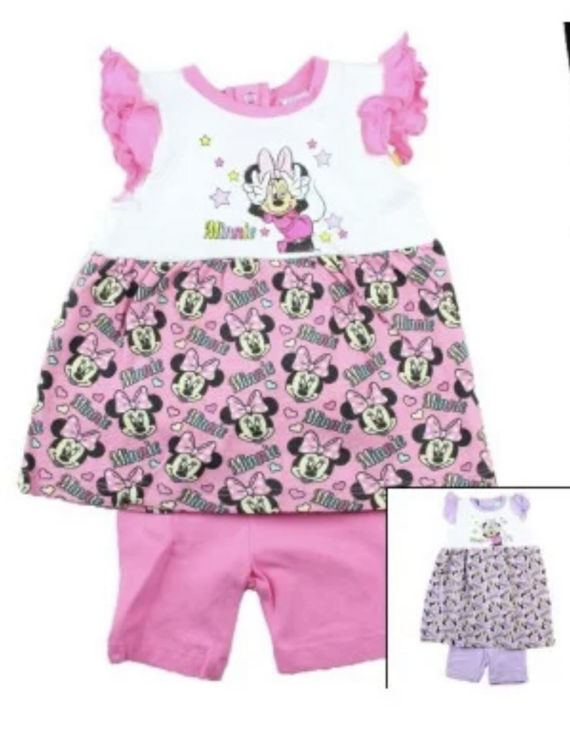 Picture of EN86 GIRLS MINNIE TWO PIECE DRESS WITH SHORTS